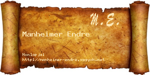 Manheimer Endre névjegykártya